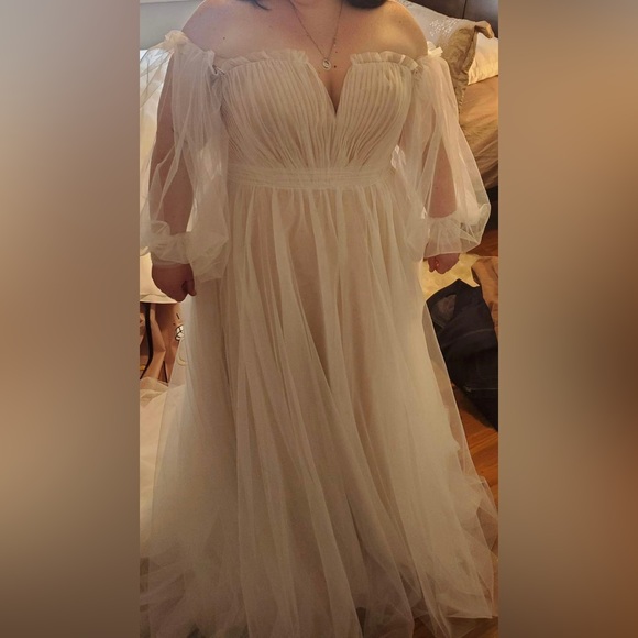 Plus size wedding dress bridal size 22 ( pant size 18) - Picture 3 of 4